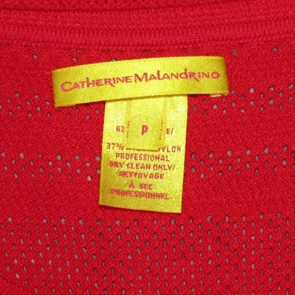 Catherine Malandrino Dress Red Bandage Bodycon Pleated Ruffle with Slip Sz S - Picture 11 of 12